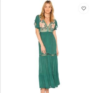 Cleobella Amery Maxi Dress in Jade,  Size Large